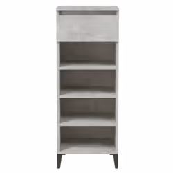 vidaXL Shoe Rack Engineered Wood Shoe Storage Cabinet Cupboard Multi Colours - concrete grey - Additional view 4