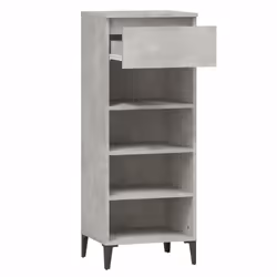vidaXL Shoe Rack Engineered Wood Shoe Storage Cabinet Cupboard Multi Colours - concrete grey - Additional view 5