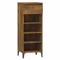vidaXL Shoe Rack Engineered Wood Shoe Storage Cabinet Cupboard Multi Colours - smoked oak