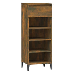 vidaXL Shoe Rack Engineered Wood Shoe Storage Cabinet Cupboard Multi Colours - smoked oak