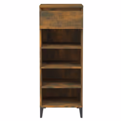vidaXL Shoe Rack Engineered Wood Shoe Storage Cabinet Cupboard Multi Colours - smoked oak - Additional view 4