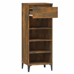 vidaXL Shoe Rack Engineered Wood Shoe Storage Cabinet Cupboard Multi Colours - smoked oak - Additional view 5