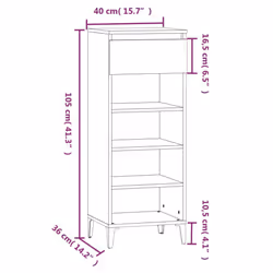 vidaXL Shoe Rack Engineered Wood Shoe Storage Cabinet Cupboard Multi Colours - grey sonoma - Additional view 2