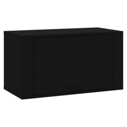 vidaXL Wall-mounted Shoe Cabinet Engineered Wood Shoe Organiser Multi Colours - Black
