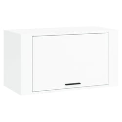 vidaXL Wall-mounted Shoe Cabinet Engineered Wood Shoe Organiser Multi Colours - High gloss white