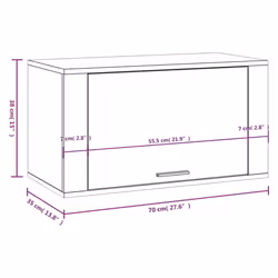 vidaXL Wall-mounted Shoe Cabinet Engineered Wood Shoe Organiser Multi Colours - Concrete grey