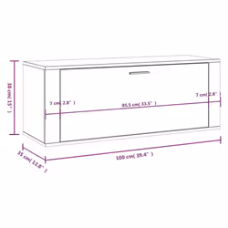 vidaXL Wall Shoe Cabinet Engineered Wood Shoe Storage Organiser Multi Colours - Concrete grey - Additional view 8