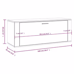 vidaXL Wall Shoe Cabinet Engineered Wood Shoe Storage Organiser Multi Colours - Grey sonoma - Additional view 9