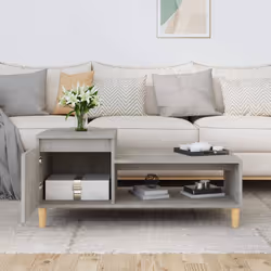 vidaXL Coffee Table Engineered Wood Side Sofa Accent Couch Table Multi Colours - Concrete grey