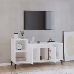 vidaXL TV Cabinet Engineered Wood Hifi Cabinet TV Unit Stand Multi Colours - High gloss white