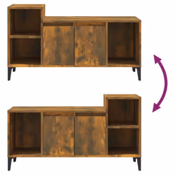 vidaXL TV Cabinet Engineered Wood Hifi Cabinet TV Unit Stand Multi Colours - Smoked oak - Additional view 7