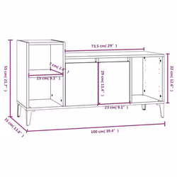 vidaXL TV Cabinet Engineered Wood Hifi Cabinet TV Unit Stand Multi Colours - Smoked oak - Additional view 9
