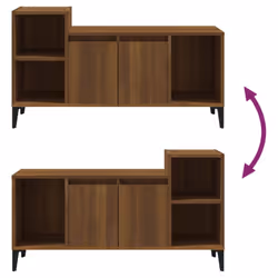 vidaXL TV Cabinet Engineered Wood Hifi Cabinet TV Unit Stand Multi Colours - Brown oak - Additional view 7