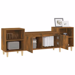 vidaXL TV Cabinet Engineered Wood Home Sideboard Media Cabinet Multi Colours - smoked oak - Additional view 4