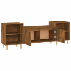 vidaXL TV Cabinet Engineered Wood Home Sideboard Media Cabinet Multi Colours - smoked oak - Additional view 6