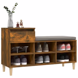 vidaXL Shoe Cabinet Smoked Oak Engineered Wood Shoe Storage Organiser Cupboard