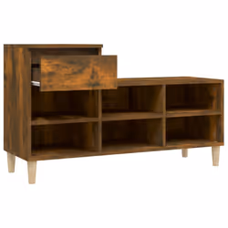 vidaXL Shoe Cabinet Smoked Oak Engineered Wood Shoe Storage Organiser Cupboard - Additional view 6