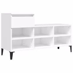 vidaXL Shoe Cabinet Engineered Wood Home Shoe Storage Organiser Multi Colours - White