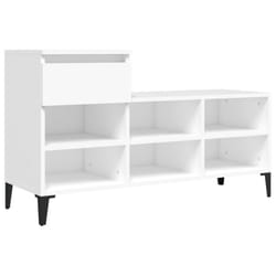 vidaXL Shoe Cabinet Engineered Wood Home Shoe Storage Organiser Multi Colours - White