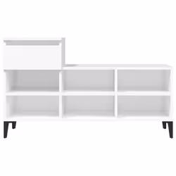 vidaXL Shoe Cabinet Engineered Wood Home Shoe Storage Organiser Multi Colours - White - Additional view 5