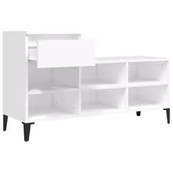 vidaXL Shoe Cabinet Engineered Wood Home Shoe Storage Organiser Multi Colours - White - Additional view 6