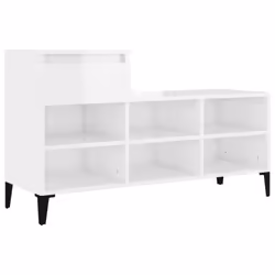 vidaXL Shoe Cabinet Engineered Wood Home Shoe Storage Organiser Multi Colours - High gloss white