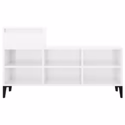 vidaXL Shoe Cabinet Engineered Wood Home Shoe Storage Organiser Multi Colours - High gloss white - Additional view 5