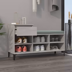 vidaXL Shoe Cabinet Engineered Wood Home Shoe Storage Organiser Multi Colours - Concrete grey - Additional view 2