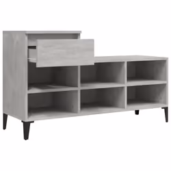 vidaXL Shoe Cabinet Engineered Wood Home Shoe Storage Organiser Multi Colours - Concrete grey - Additional view 6