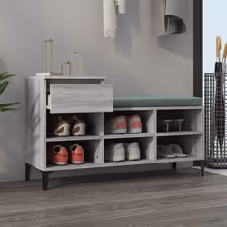 vidaXL Shoe Cabinet Engineered Wood Home Shoe Storage Organiser Multi Colours - Grey sonoma - Additional view 3