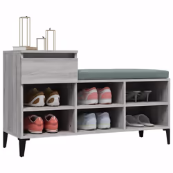 vidaXL Shoe Cabinet Engineered Wood Home Shoe Storage Organiser Multi Colours - Grey sonoma - Additional view 5