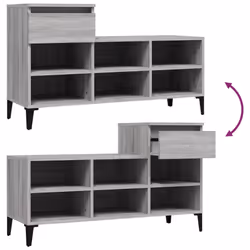 vidaXL Shoe Cabinet Engineered Wood Home Shoe Storage Organiser Multi Colours - Grey sonoma - Additional view 9