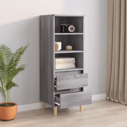 vidaXL Highboard Engineered Wood High Sideboard Buffet Cabinet Multi Colours - Grey sonoma - Additional view 6