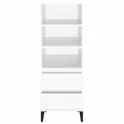 vidaXL Highboard Engineered Wood Sideboard Cabinet Cupboard Multi Colours - High gloss white