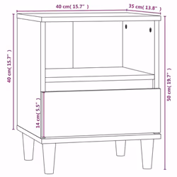 vidaXL 1/2x Bedside Cabinet End Table Telephone Stand Nightstand Multi Colours - concrete grey, 2 pcs - Additional view 10