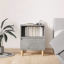 vidaXL 1/2x Bedside Cabinet End Table Telephone Stand Nightstand Multi Colours - concrete grey, 2 pcs - Additional view 2