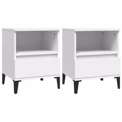 vidaXL 1/2x Bedside Cabinet Bedroom Furniture Nightstand Cabinet Multi Colours - white, 2 pcs