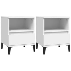 vidaXL 1/2x Bedside Cabinet Bedroom Furniture Nightstand Cabinet Multi Colours - white, 2 pcs
