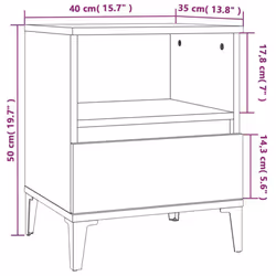 vidaXL 1/2x Bedside Cabinet Bedroom Furniture Nightstand Cabinet Multi Colours - white, 2 pcs - Additional view 10