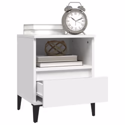 vidaXL 1/2x Bedside Cabinet Bedroom Furniture Nightstand Cabinet Multi Colours - white, 2 pcs - Additional view 4