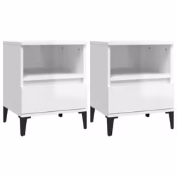 vidaXL 1/2x Bedside Cabinet Bedroom Furniture Nightstand Cabinet Multi Colours - high gloss white, 2 pcs