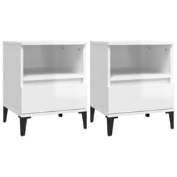 vidaXL 1/2x Bedside Cabinet Bedroom Furniture Nightstand Cabinet Multi Colours - high gloss white, 2 pcs