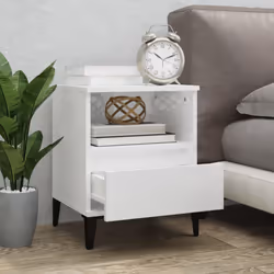 vidaXL 1/2x Bedside Cabinet Bedroom Furniture Nightstand Cabinet Multi Colours - high gloss white, 2 pcs