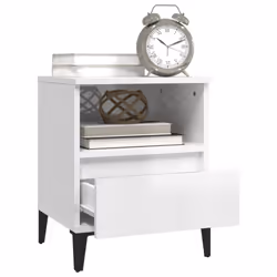 vidaXL 1/2x Bedside Cabinet Bedroom Furniture Nightstand Cabinet Multi Colours - high gloss white, 2 pcs - Additional view 4