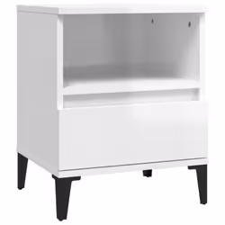 vidaXL 1/2x Bedside Cabinet Bedroom Furniture Nightstand Cabinet Multi Colours - high gloss white, 2 pcs - Additional view 5