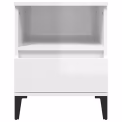 vidaXL 1/2x Bedside Cabinet Bedroom Furniture Nightstand Cabinet Multi Colours - high gloss white, 2 pcs - Additional view 6