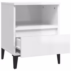 vidaXL 1/2x Bedside Cabinet Bedroom Furniture Nightstand Cabinet Multi Colours - high gloss white, 2 pcs - Additional view 7