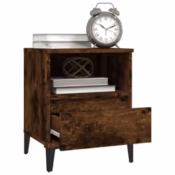 vidaXL 1/2x Bedside Cabinet Bedroom Furniture Nightstand Cabinet Multi Colours - smoked oak, 1 pcs - Additional view 4