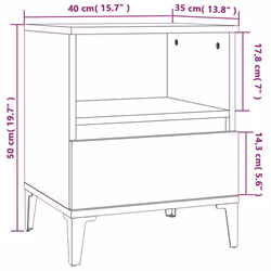 vidaXL 1/2x Bedside Cabinet Bedroom Furniture Nightstand Cabinet Multi Colours - smoked oak, 1 pcs - Additional view 9