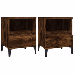 vidaXL 1/2x Bedside Cabinet Bedroom Furniture Nightstand Cabinet Multi Colours - smoked oak, 2 pcs